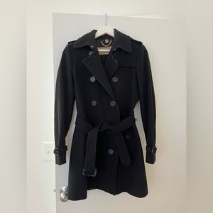 Burberry heritage Kensington mid-length wool cashmere blend trench coat size 8